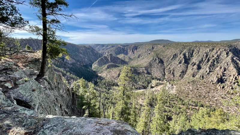 A view of the Middle Fork of the Gila River canyon