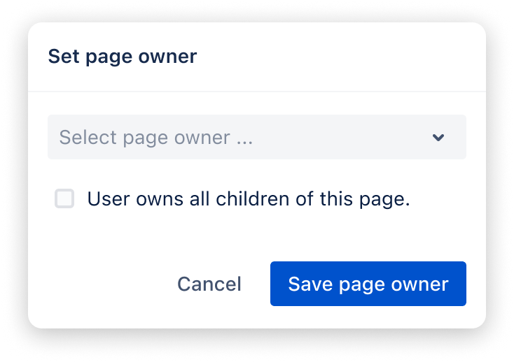 Defining page owners to Confluence pages