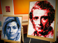 Finished pixel portraits of Jodie Whittaker and John Ruskin