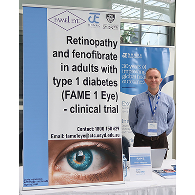 Andrzej Januszewski attending the JDRF Summit in Brisbane promoting FAME 1 Eye trial.