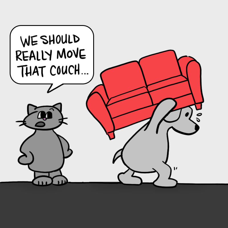 Moving couch cartoon