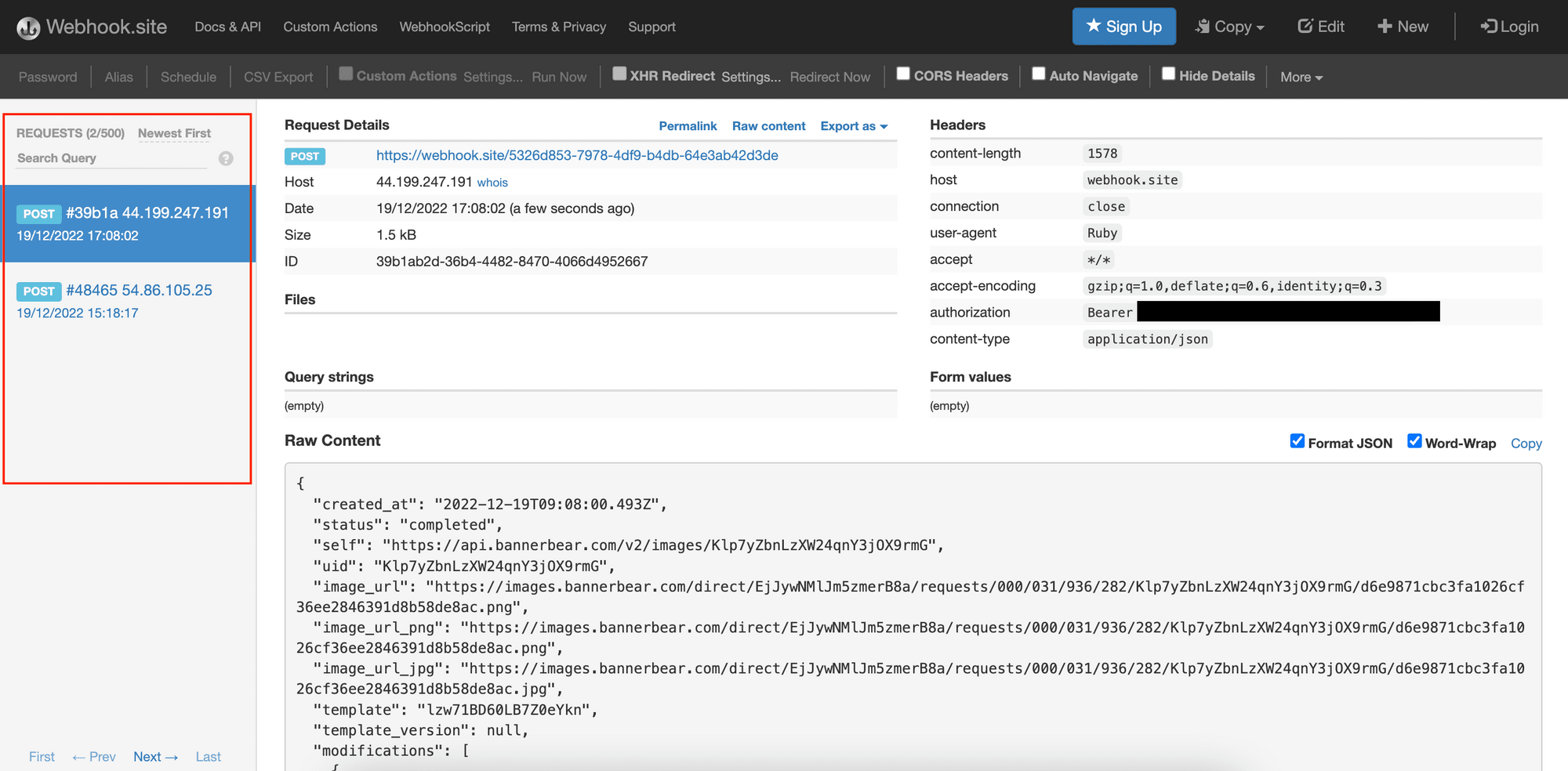 How To Use Webhook site To Test Webhooks Bannerbear