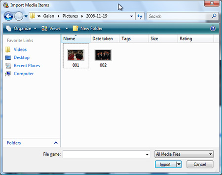Importing your pictures