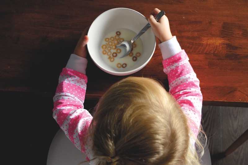 Child with cereal