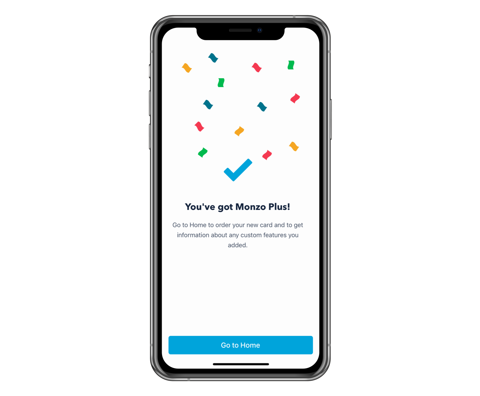 Monzo Plus confirmation screen