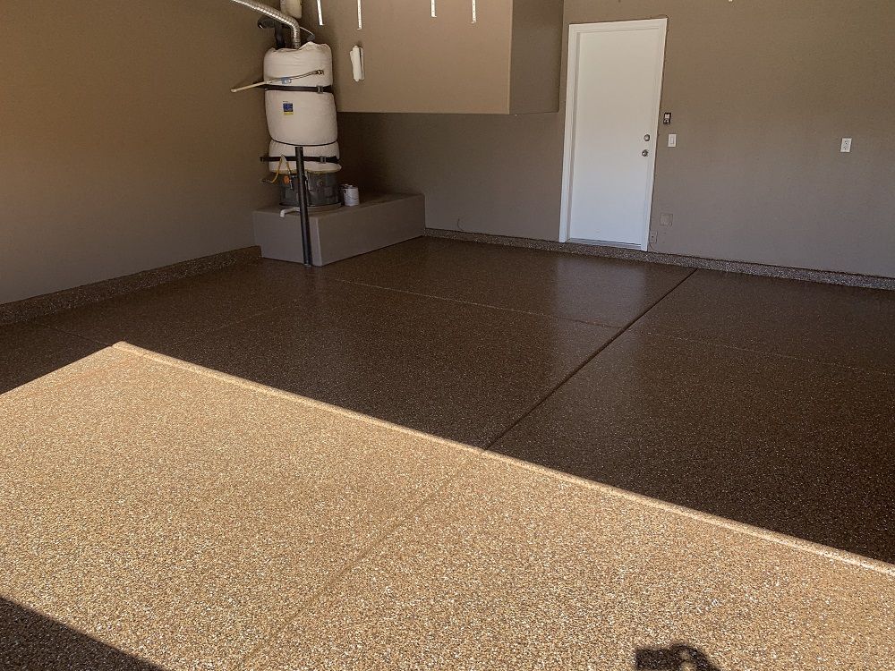 enlarged photo of new epoxy installation in a garage