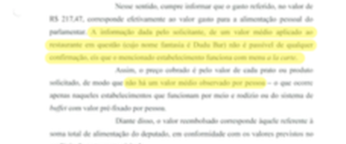 Fonte: Resposta oficial do deputado, via Câmara Federal, Processo nº 100.548/2017, folha 8 (grifo nosso)