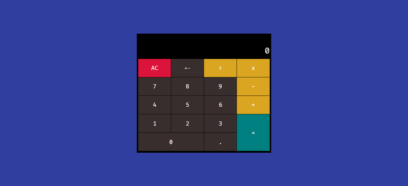 Calculator project screenshot