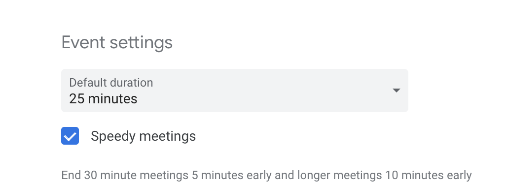 speedy meeting setting in google calendar