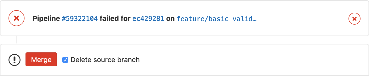 merge request with failing pipeline