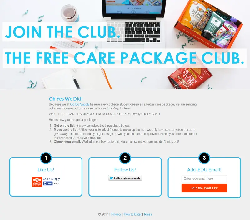 Amazing college care packages, for free! - www_freecarepackages_com
