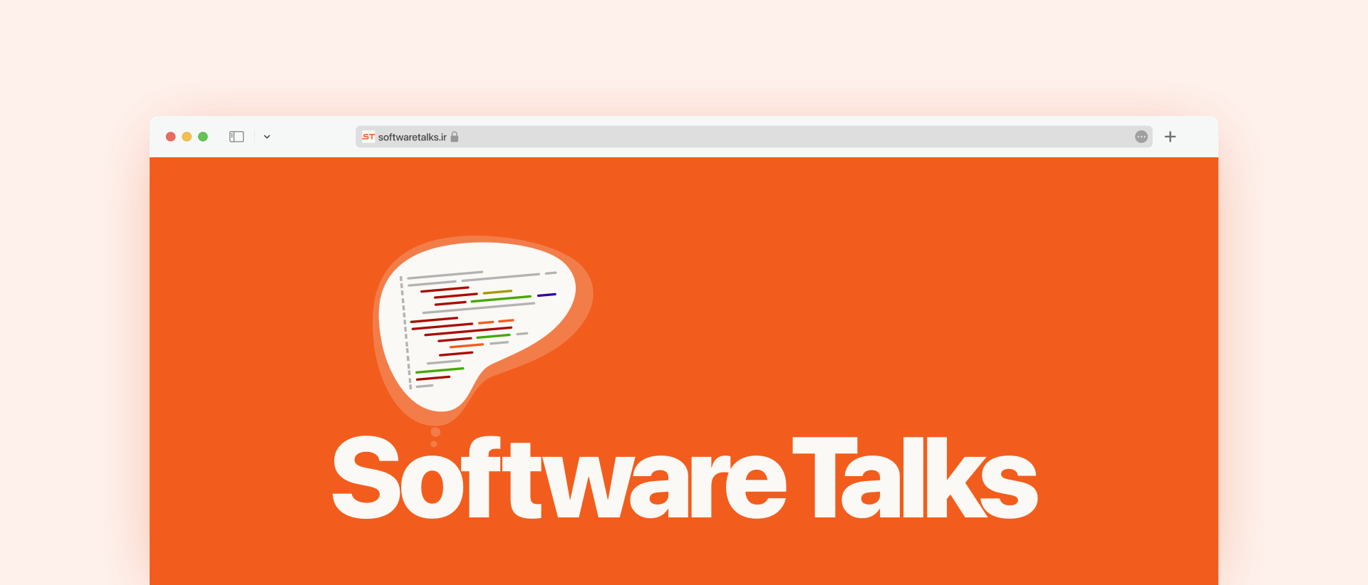 A browser window with the hero section of the softwaretalks website.