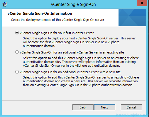 vCenter Single Sign-On Installation 5