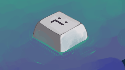 Painted style of keycap floating in water.