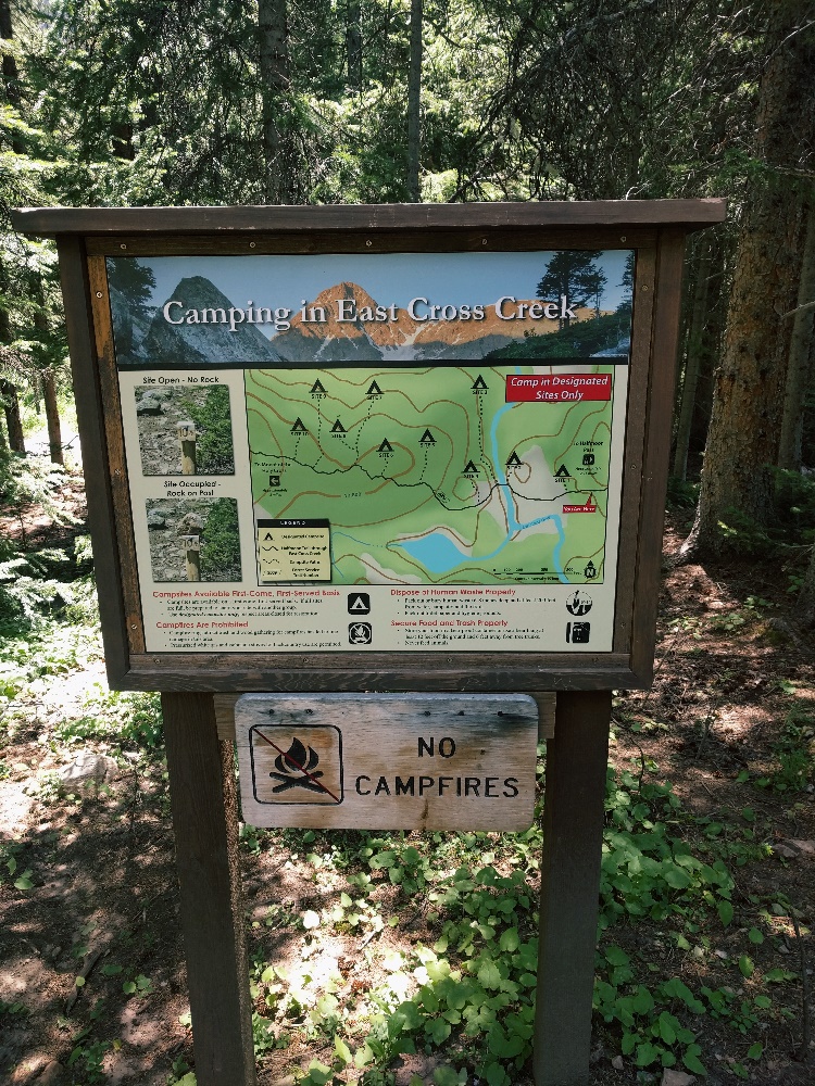 Map of the available camping spots