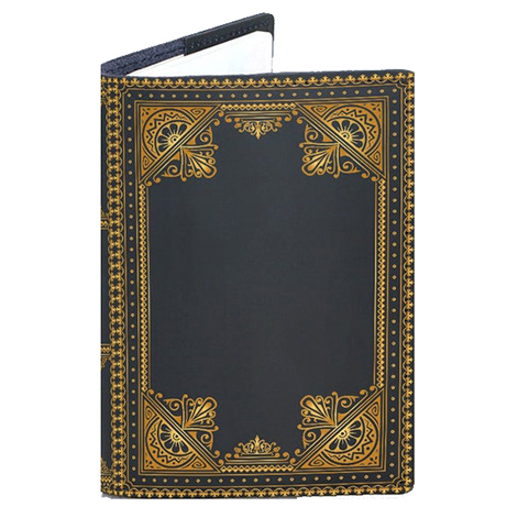 ornate leather passport cover
