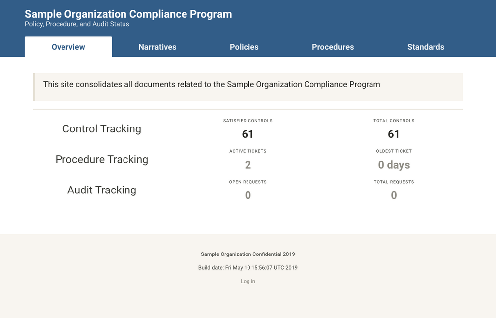 Screenshot of a page created with 