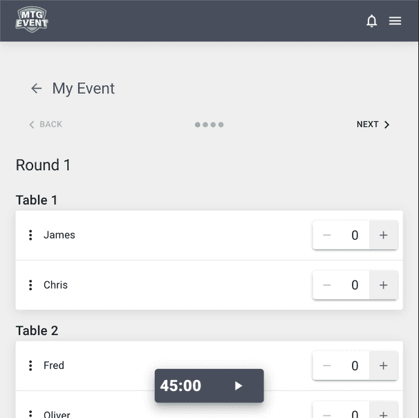 MTG Pairings Generator MTG Event
