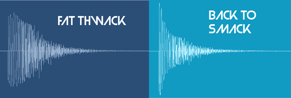 Picture of two audio waveforms, the compressed snare from the last picture and a new, recompressed snare