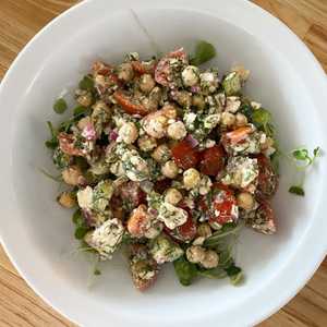 Chickpea, feta, and dill salad