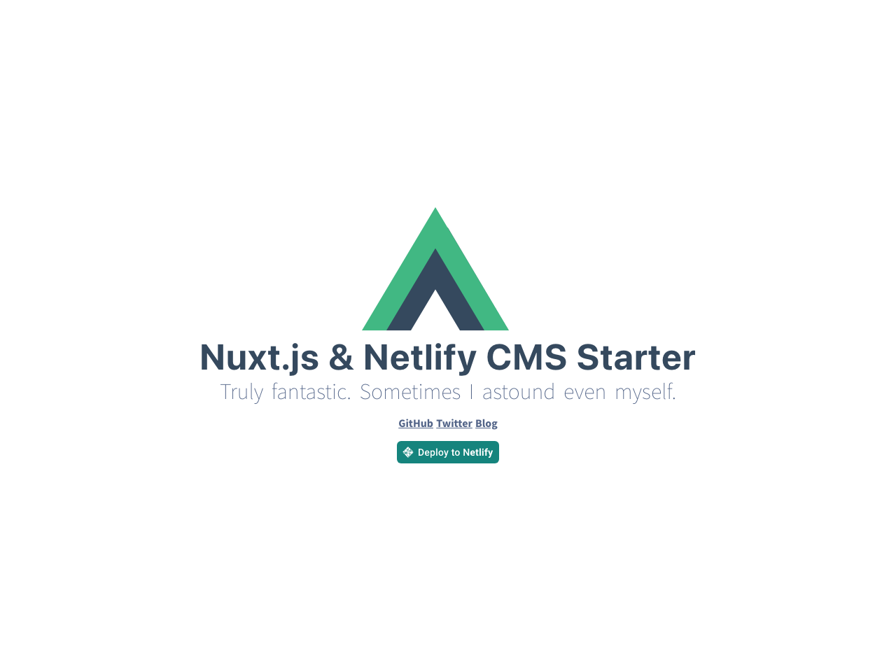 Nuxt Netlify CMS Boilerplate screenshot