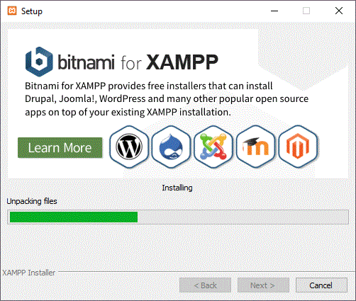 loading instal xampp