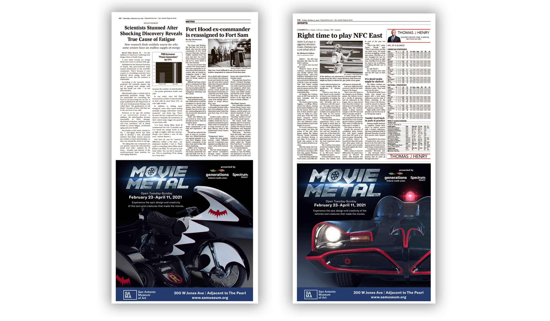 Movie Metal Exhibit Print Ads