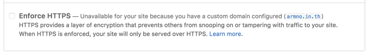 option enforce https ใน repo settings
