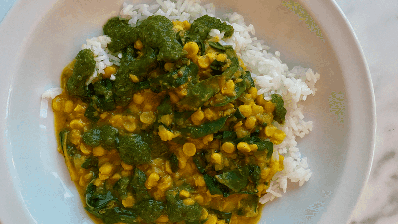 photo of completed recipe: I accidentally dumped in a lot more fenugreek than I intended to when I was improvising dal one night and it was really good. Sauteeing the greens with the…