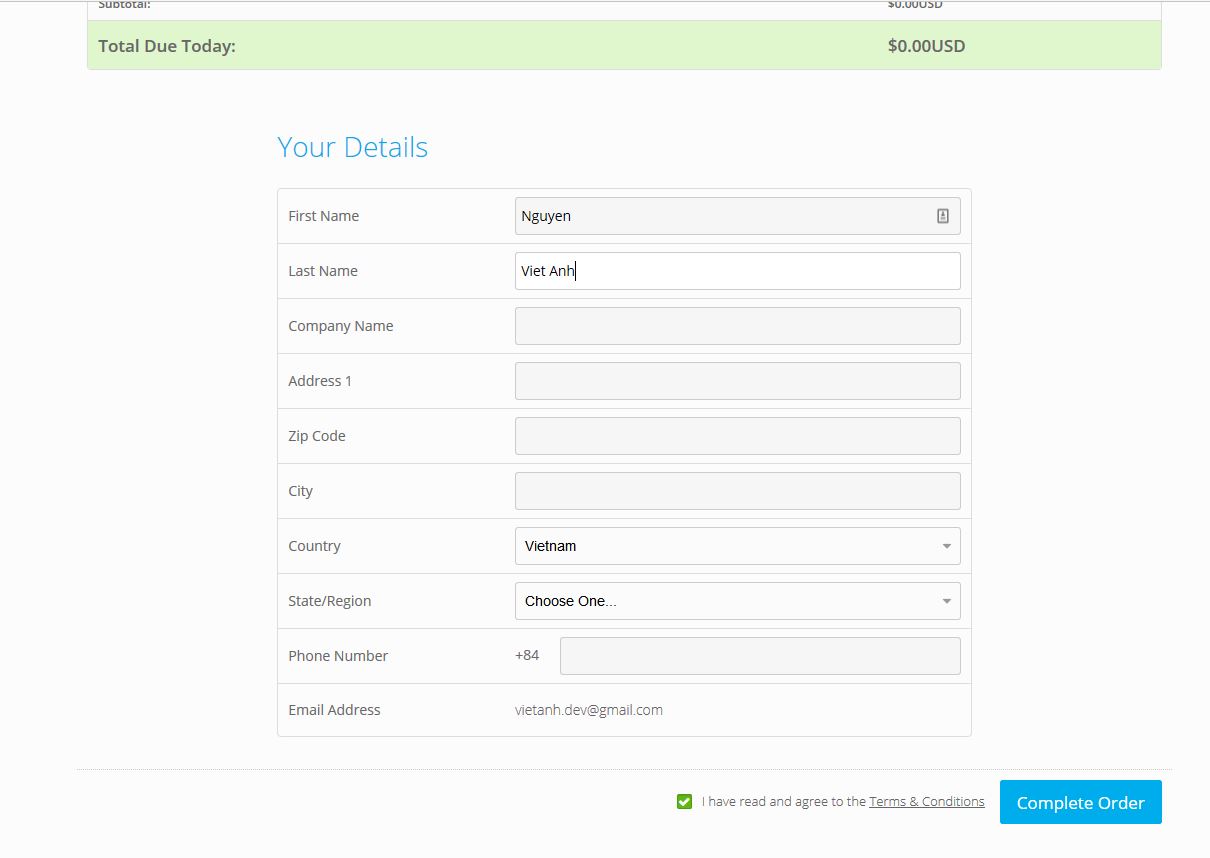 Email tên miền riêng