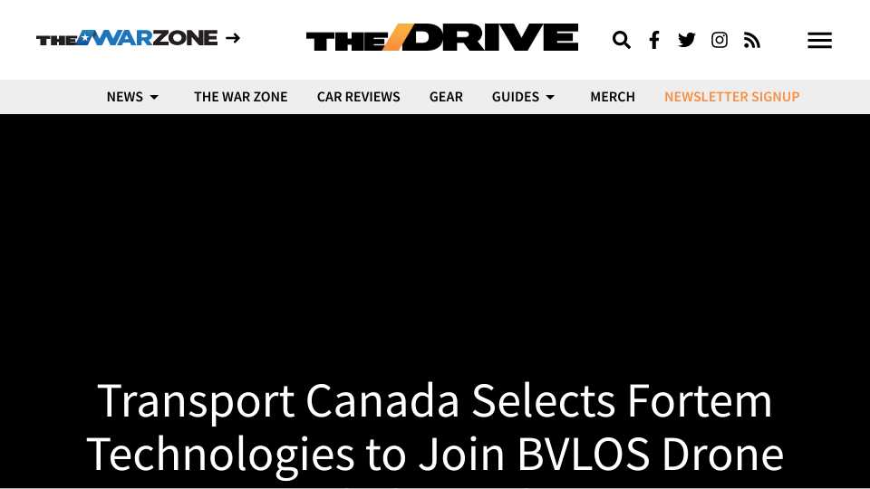 Transport Canada Selects Fortem Technologies to Join BVLOS Drone Flight Trials