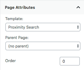 custom page template for proximity search