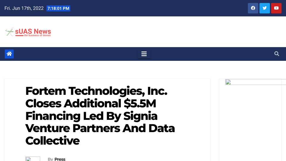 Fortem Technologies, Inc. Closes Additional $5.5M Financing Led By Signia Venture Partners And Data Collective