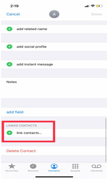 merge duplicate contacts iphone 12