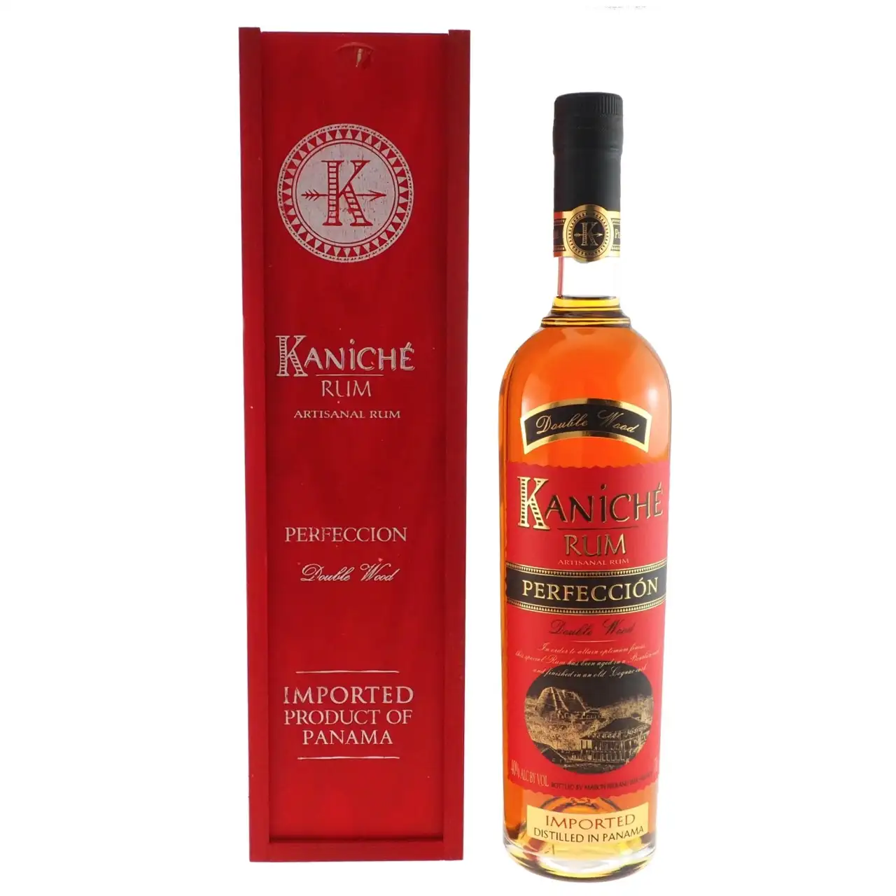 Image of the front of the bottle of the rum Kaniché Double Wood Perfección