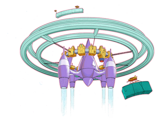 Ilustración de una nave espacial que representa el aumento de la potencia después de las actualizaciones de Ethereum.