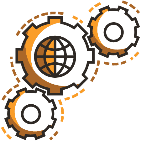 illustration of spinning cogs
