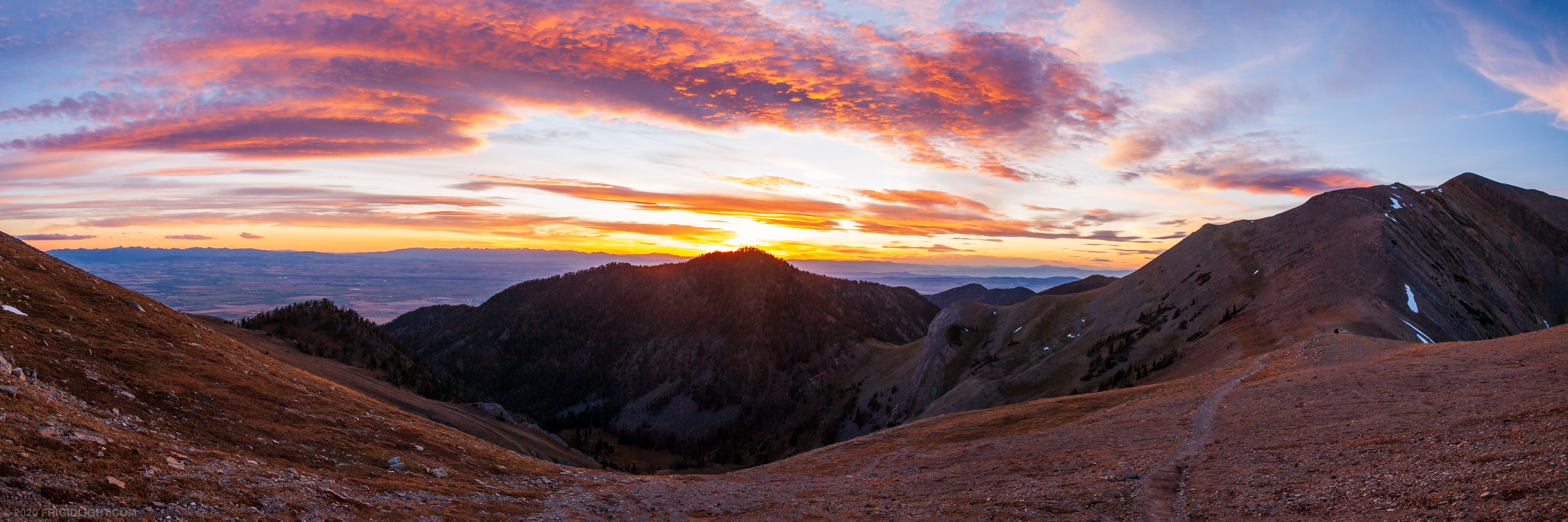 Rocky Mountains Sunset Panorama