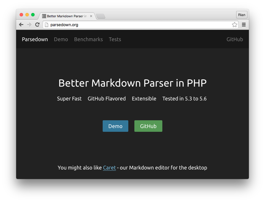 ParseDown, PHP Markdown parser