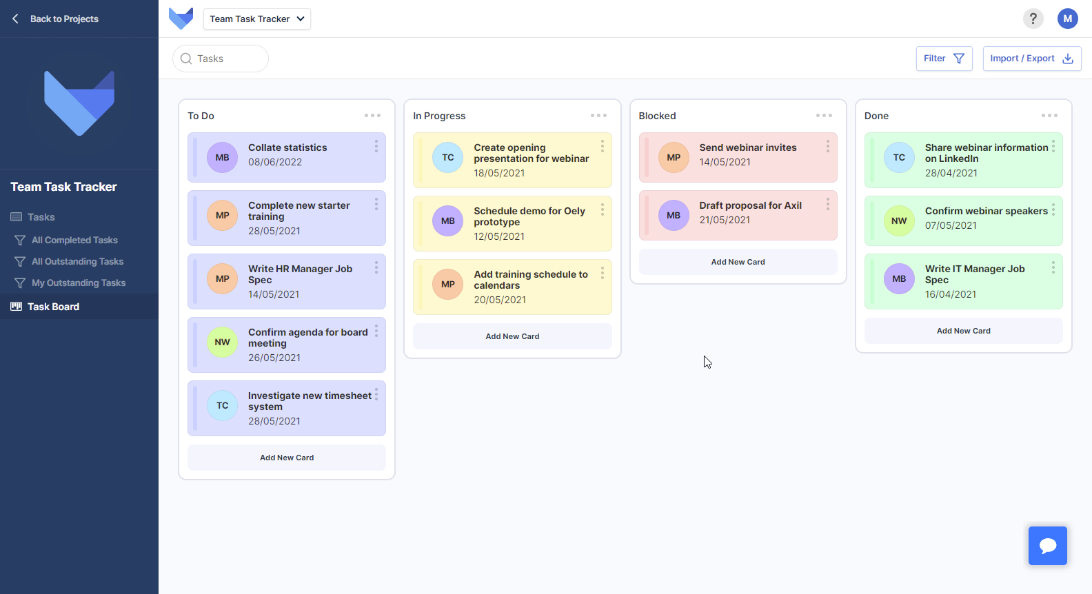 Moving Cards on Boards