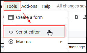 Select Tools and then Script Editor