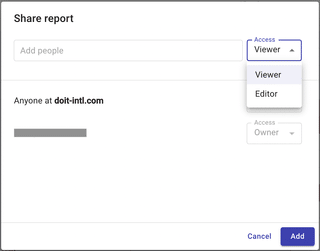 A screenshot of an example report