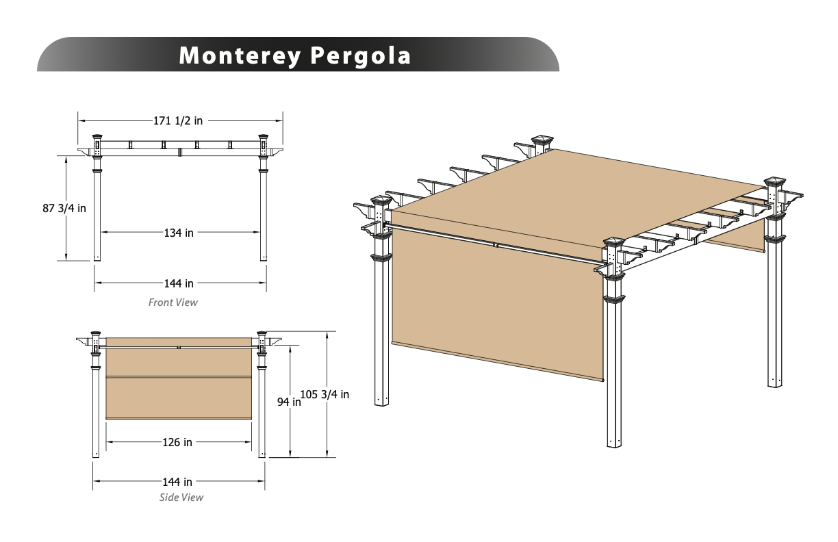 Monterey Pergola Specifications
