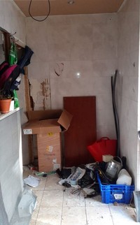 messy vacant space after squatter eviction