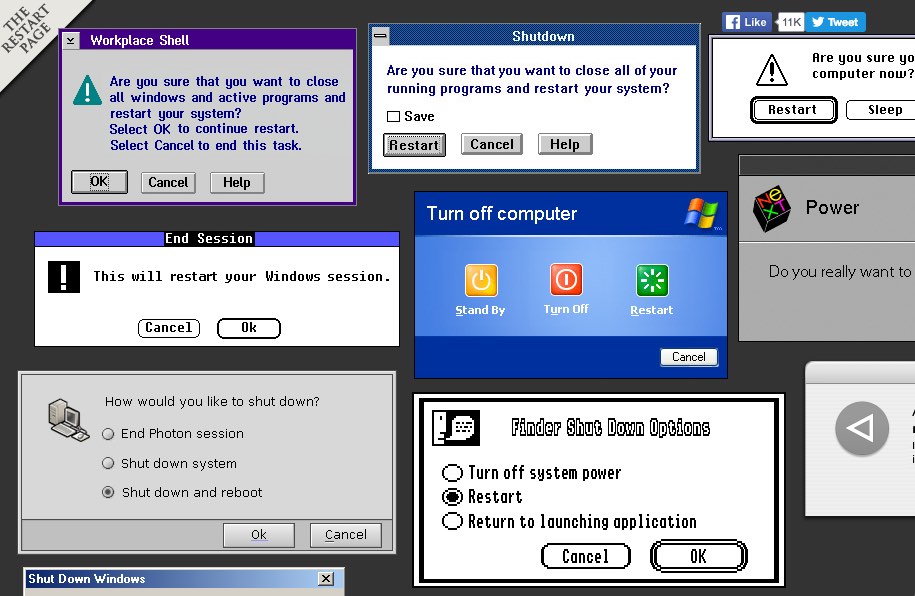 Koleksi Tampilan Restart setiap OS