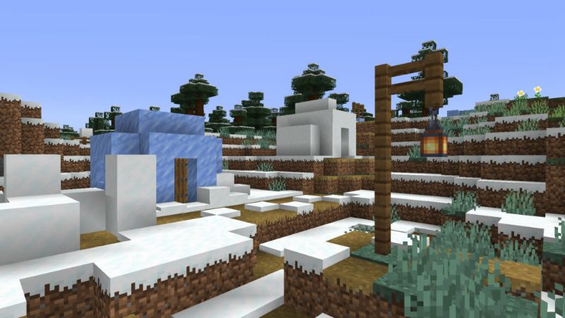Minecraft snow village lanterns