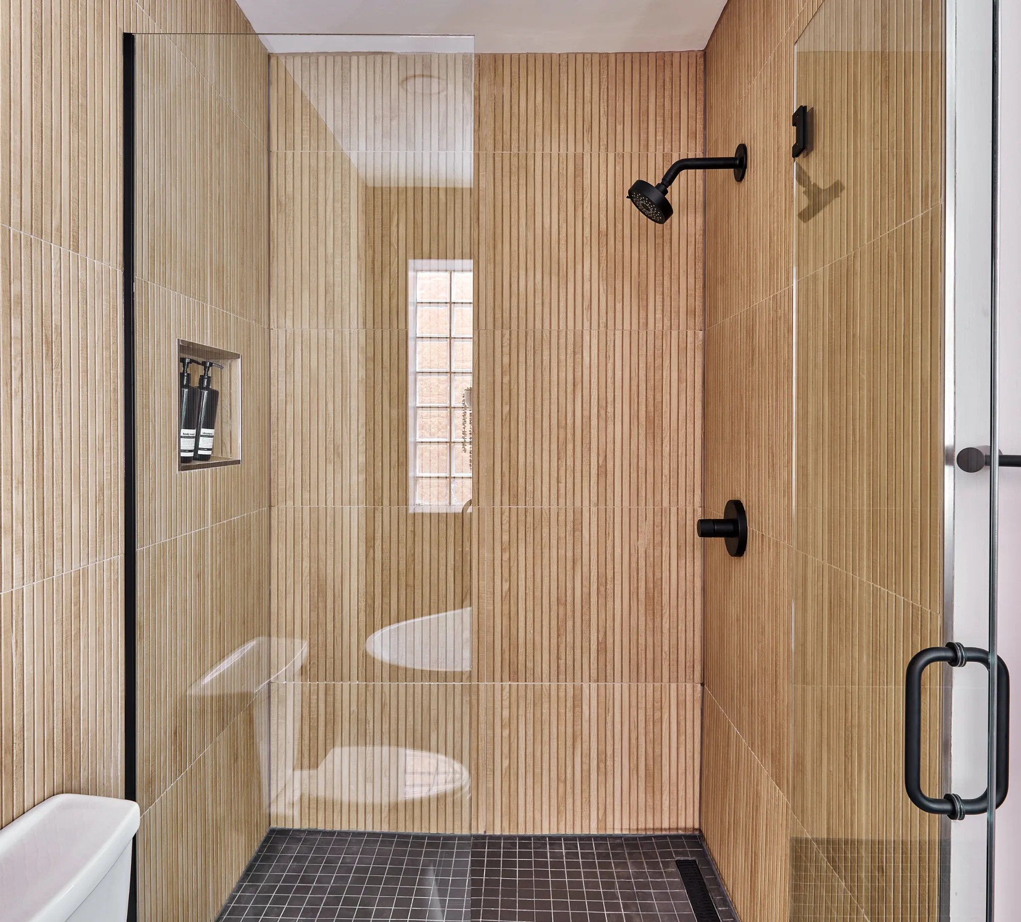 Phoenix, AZ master bath - Bamboo shower tile