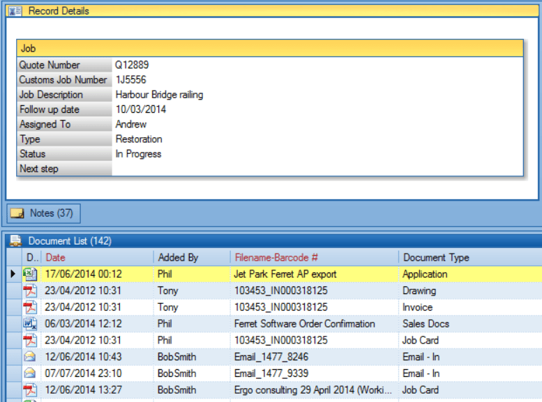 Document Management Screenshot