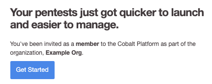 Cobalt Welcome email