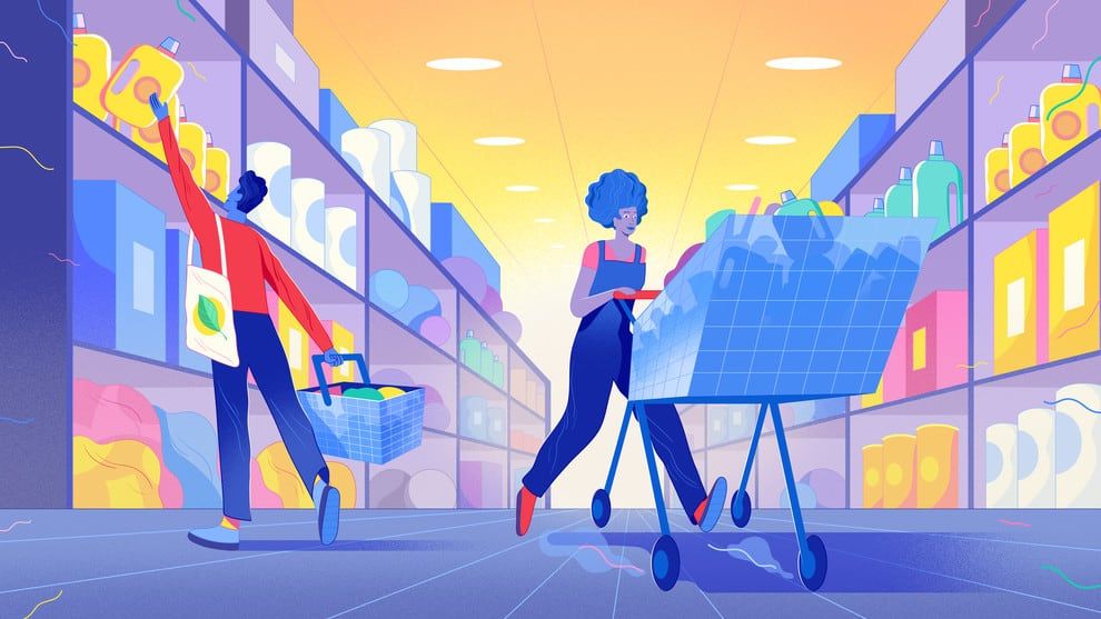 World supermarket scene